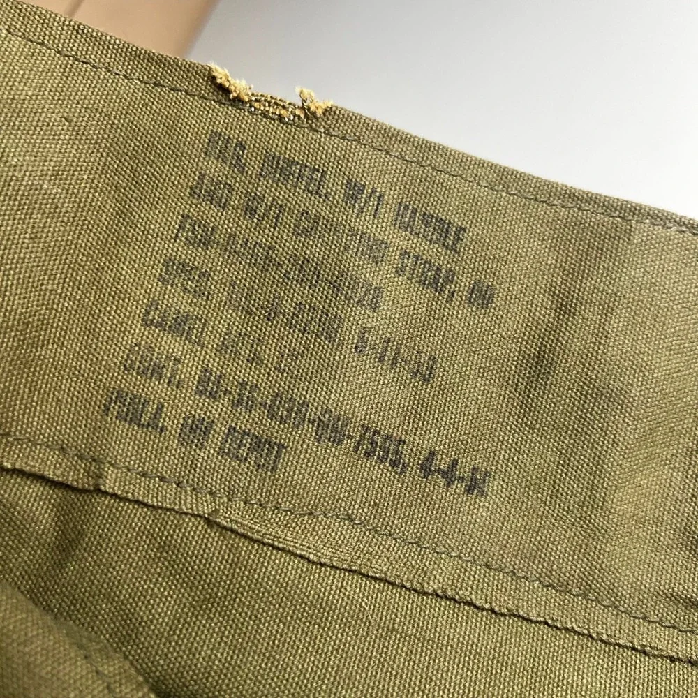 Vintage US Military Canvas Duffel Bag Olive Drab Green Top Load Sea Bag 36 Inch